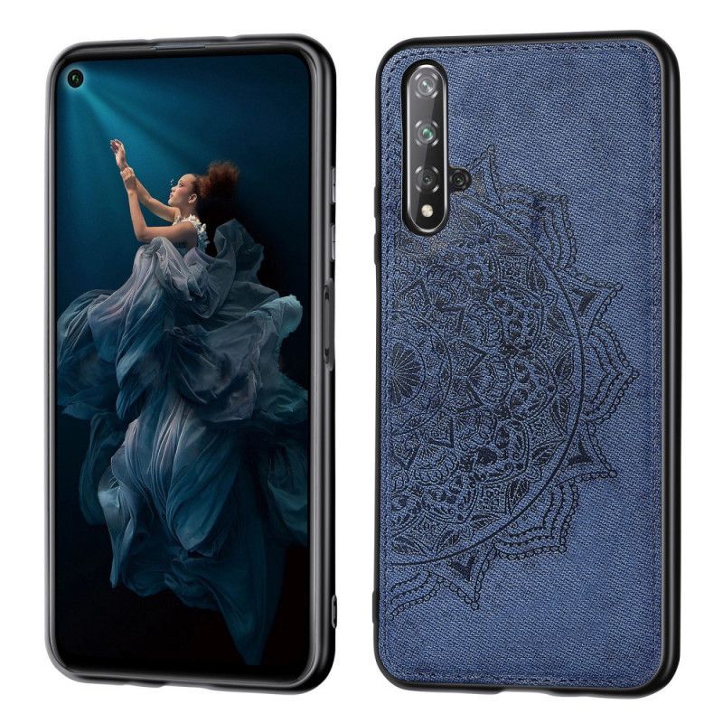 Honor 20 Case / Huawei Nova 5T Μαύρο Ύφασμα Και Υφή Μάνταλα