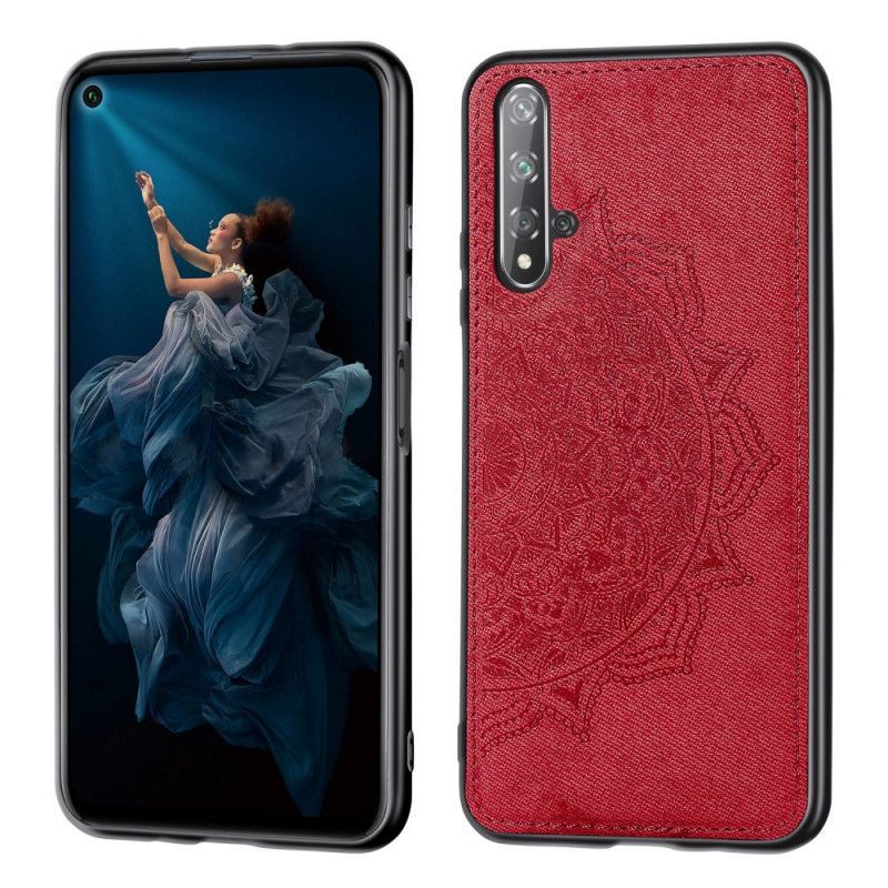 Honor 20 Case / Huawei Nova 5T Μαύρο Ύφασμα Και Υφή Μάνταλα