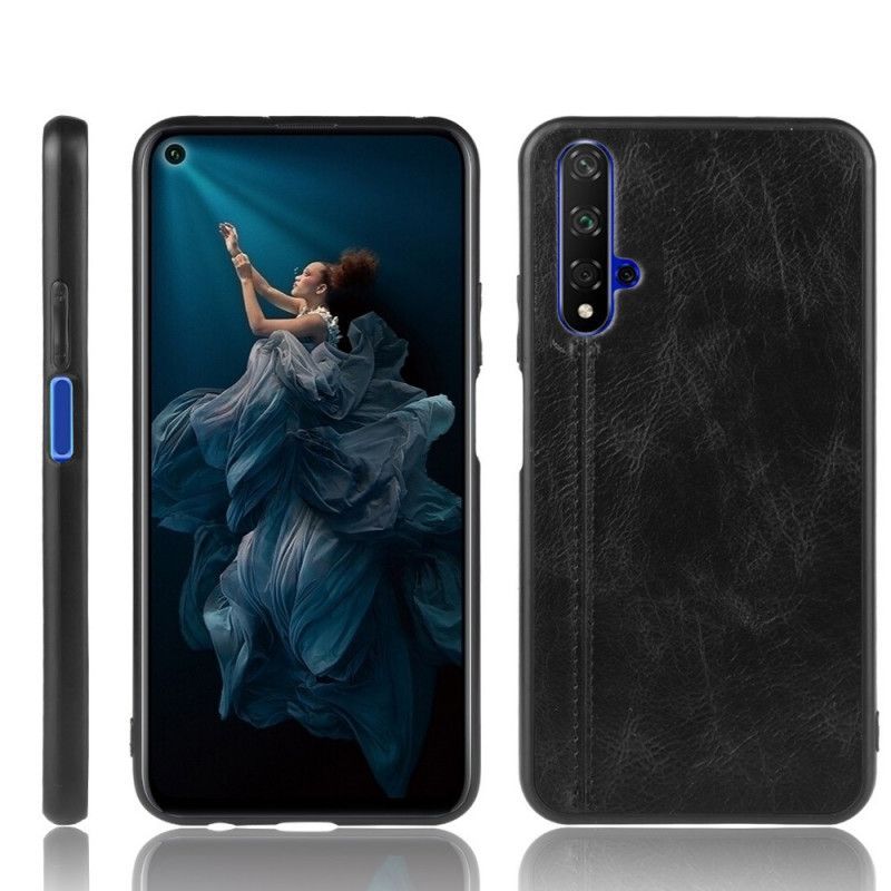 Hull Honor 20 / Huawei Nova 5T Μαύρο Δερμάτινη Ραφή