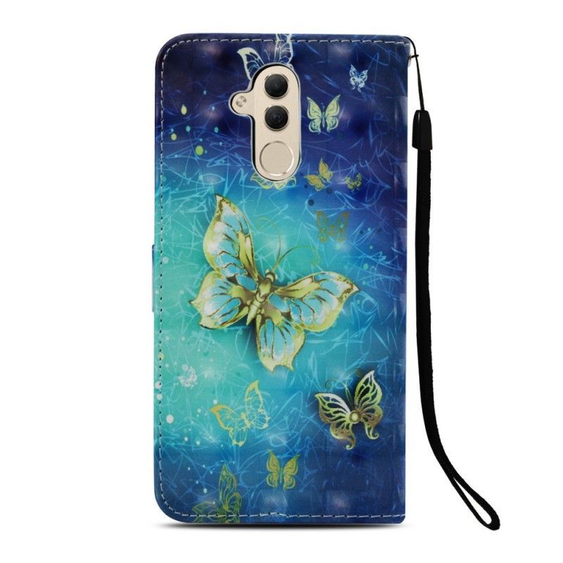 Κάλυμμα Folio Huawei Mate 20 Lite Θήκες Κινητών 3D Χρυσές Πεταλούδες