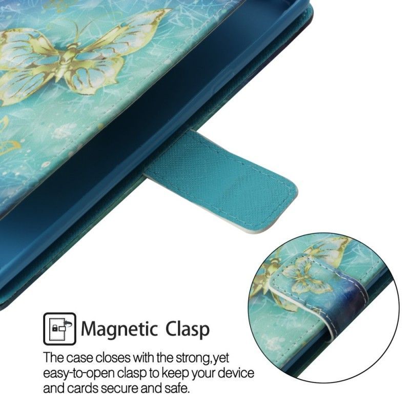 Κάλυμμα Folio Huawei Mate 20 Lite Θήκες Κινητών 3D Χρυσές Πεταλούδες