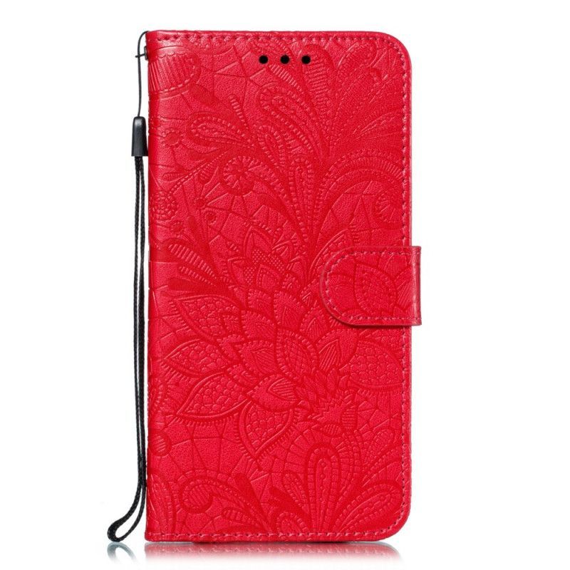 Κάλυμμα Folio Huawei Y5 2019 Μωβ / Τιμή 8S Strappy Tribal Λουλούδια