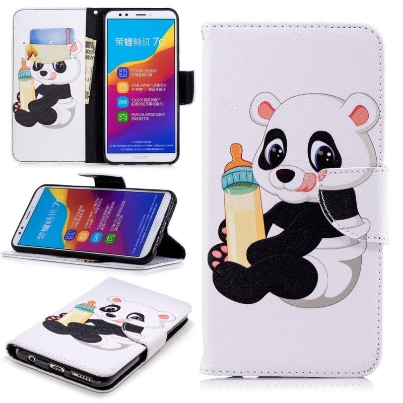 Κάλυμμα Folio Huawei Y7 2018 Θήκες Κινητών / Τιμή 7C Baby Panda