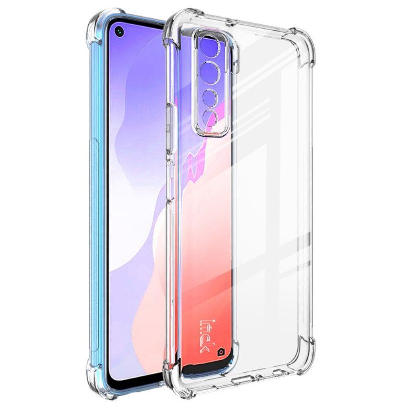 Κάλυμμα Για Huawei P40 Lite 5G Γκρι Διάφανο Μεταξένιο Ιμάκ