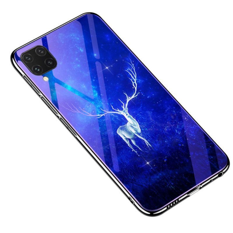 Κάλυμμα Για Huawei P40 Lite Navy Blue Σκληρυμένο Γυαλί Και Ζωική Σιλικόνη