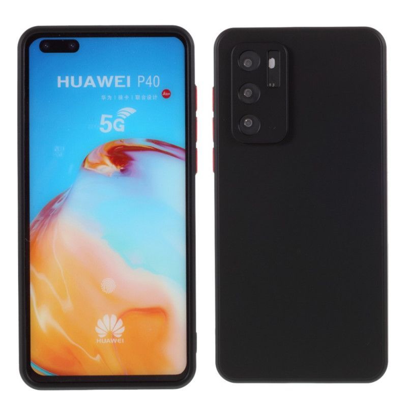 Κάλυμμα Για Huawei P40 Μαύρο Εύκαμπτο Έγχρωμο Κουμπί Σιλικόνης