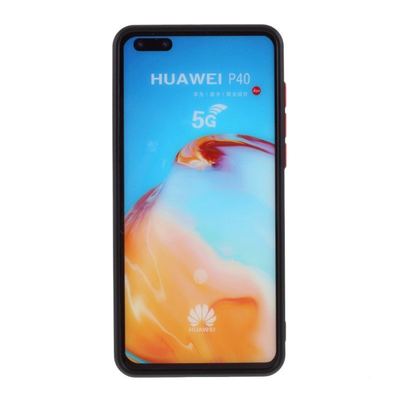 Κάλυμμα Για Huawei P40 Μαύρο Εύκαμπτο Έγχρωμο Κουμπί Σιλικόνης