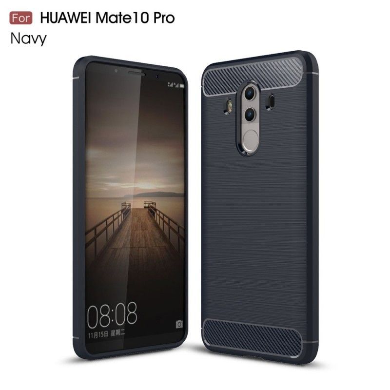 Κάλυμμα Huawei Mate 10 Pro Μαύρο Βουρτσισμένη Ίνα Άνθρακα