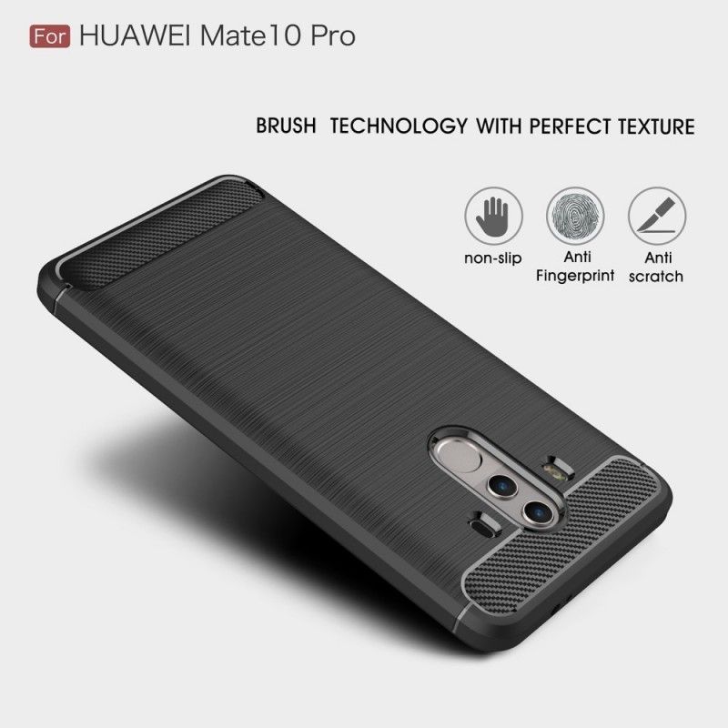 Κάλυμμα Huawei Mate 10 Pro Μαύρο Βουρτσισμένη Ίνα Άνθρακα