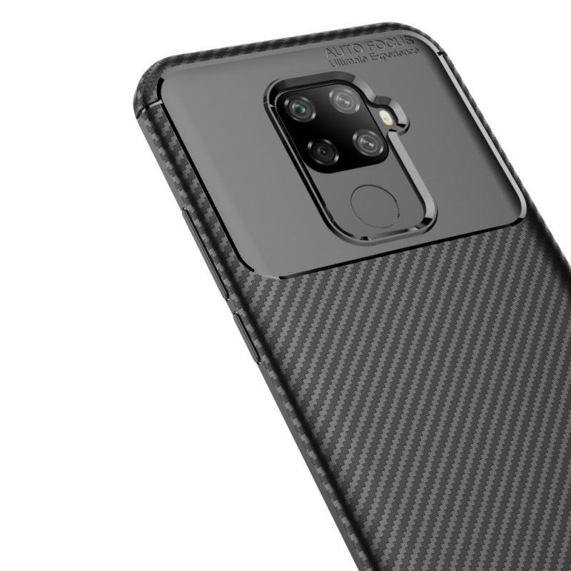 Κάλυμμα Huawei Mate 30 Lite Μαύρο Εύκαμπτη Υφή Από Ανθρακονήματα