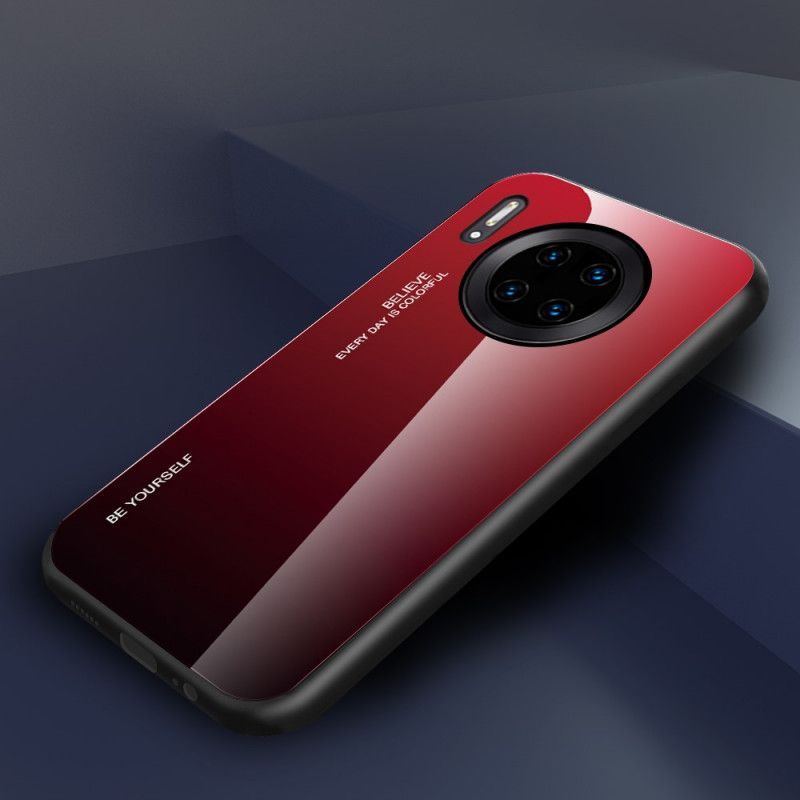 Κάλυμμα Huawei Mate 30 Pro Κόκκινο Σκληρυμένο Γυαλί Να Είσαι Ο Εαυτός Σου