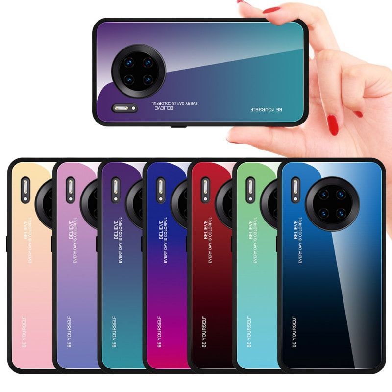 Κάλυμμα Huawei Mate 30 Pro Κόκκινο Σκληρυμένο Γυαλί Να Είσαι Ο Εαυτός Σου