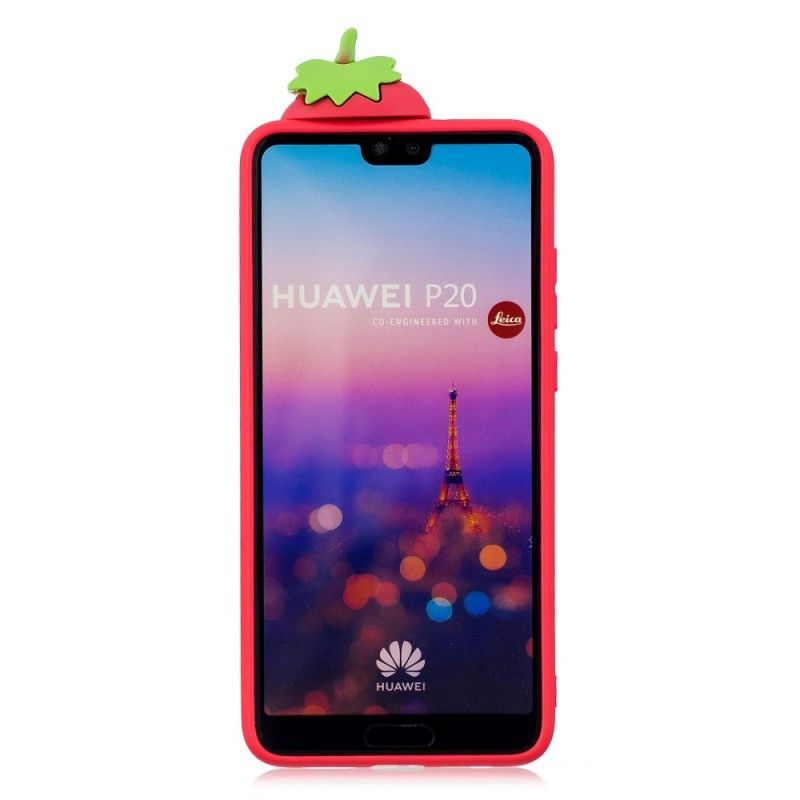 Κάλυμμα Huawei P20 3D Φράουλα