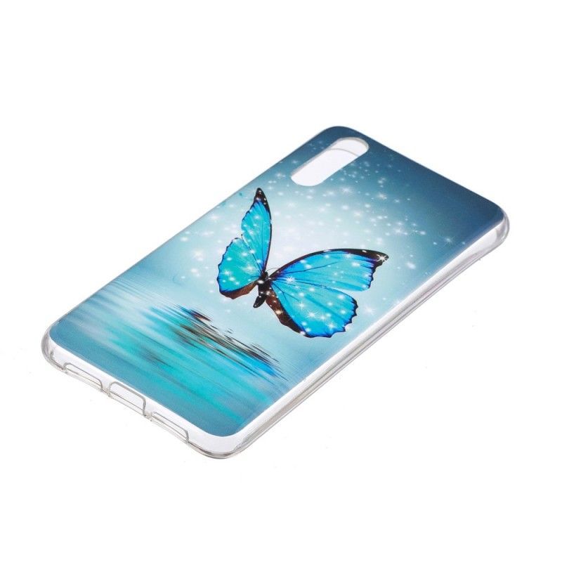 Κάλυμμα Huawei P20 Φθορίζουσα Μπλε Πεταλούδα