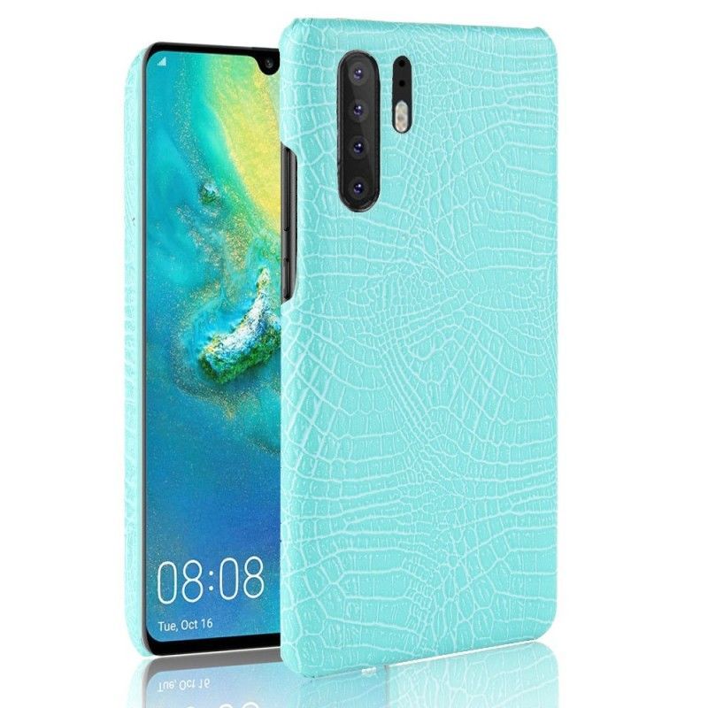 Κάλυμμα Huawei P30 Pro Μαύρο Εφέ Δέρματος Κροκόδειλου