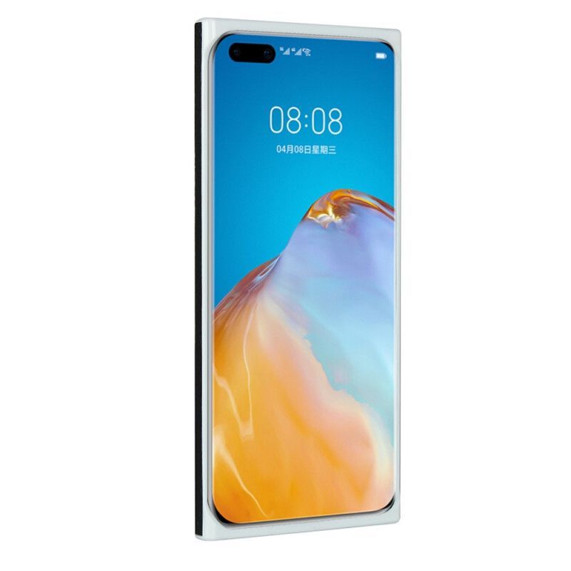 Κάλυμμα Huawei P40 Pro Plus Μαύρο Γνήσιο Δέρμα Λίτσι Με Λουράκι