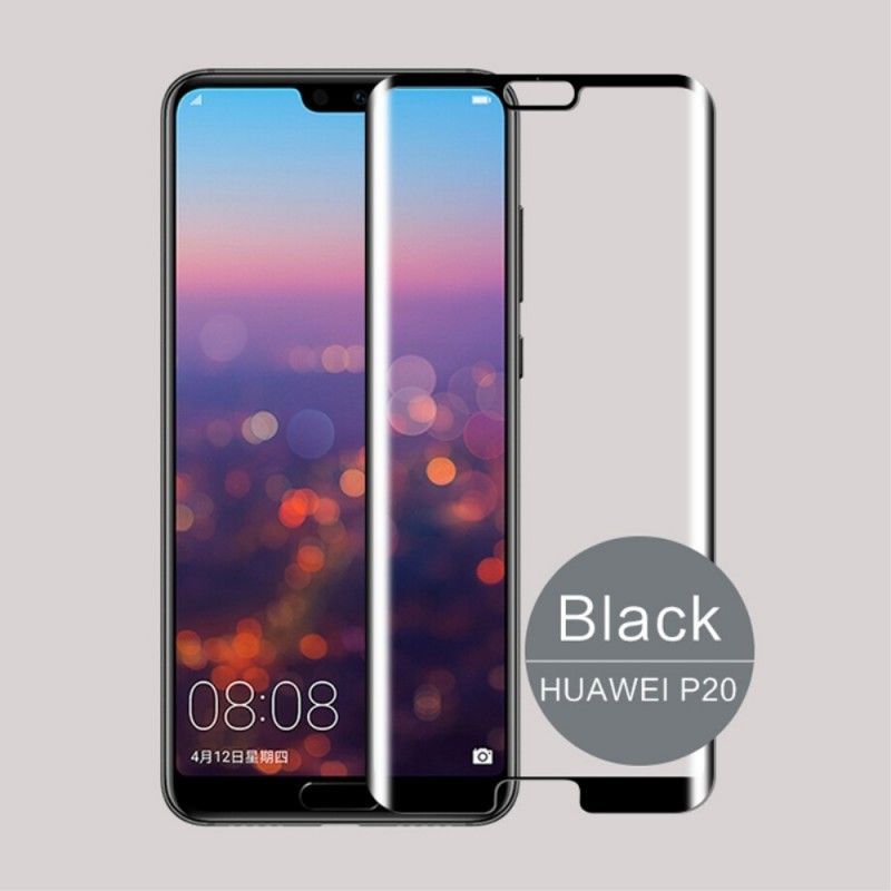 Κυρτή Προστασία Από Σκληρυμένο Γυαλί Huawei P20 Μαύρο Mofi