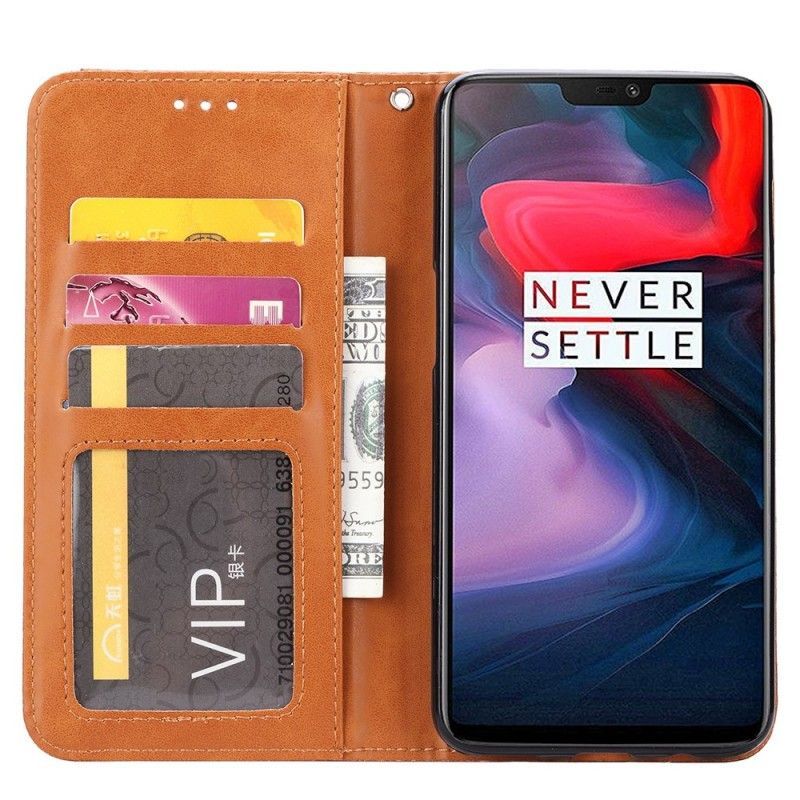 δερματινη θηκη OnePlus 6 Μαύρο Θήκη Καρτών Απομίμησης Δέρματος Πρωτότυπος