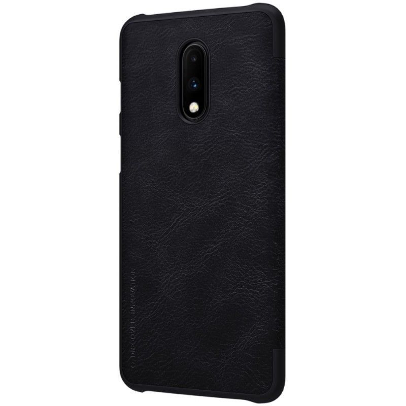 δερματινη θηκη OnePlus 7 Μαύρο Σειρά Nillkin Qin