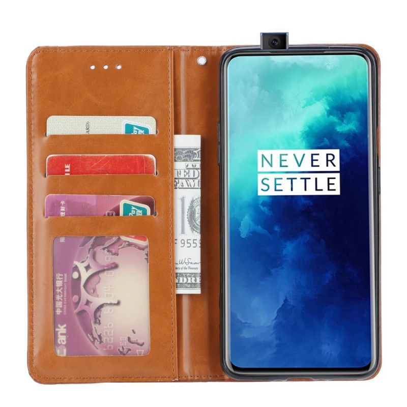 δερματινη θηκη OnePlus 7T Pro Μαύρο Θήκη Καρτών Απομίμησης Δέρματος σιλικόνης