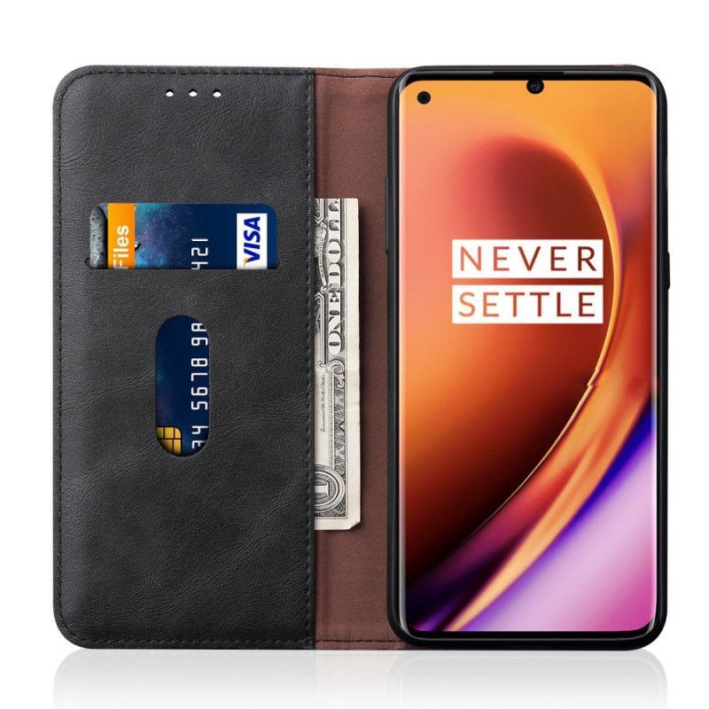 δερματινη θηκη OnePlus 8 Μαύρο Ραφές Με Εφέ Δέρματος