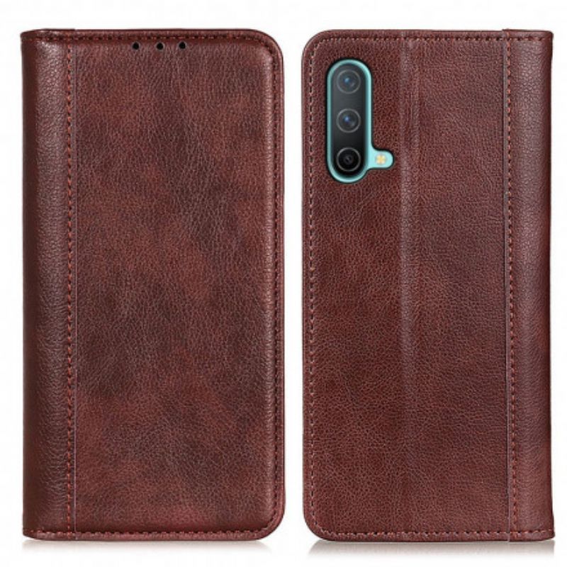 Flip Cover Oneplus Nord Nord Ce 5G Split Lychee Leather Elegance