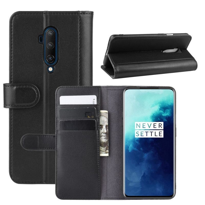 Κάλυμμα Folio OnePlus 7T Pro Μαύρο Γνήσιο Δέρμα