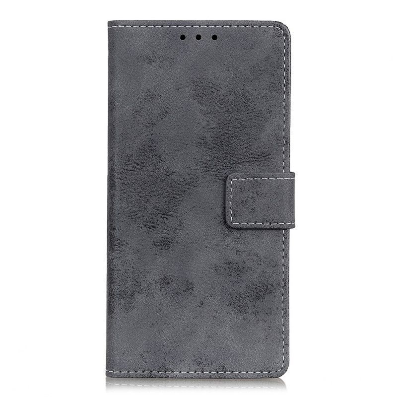 Κάλυμμα Folio OnePlus Nord N100 Γκρι Vintage Faux Δέρμα