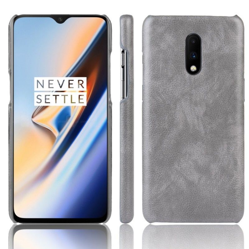 Κάλυμμα Για OnePlus 7 Μαύρο Δερμάτινο Εφέ Απόδοσης Λίτσι