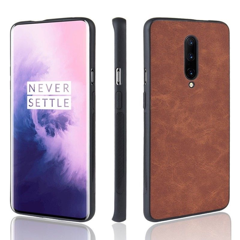 Κάλυμμα Για OnePlus 7 Pro Μαύρο Vintage Look Δερμάτινο Εφέ