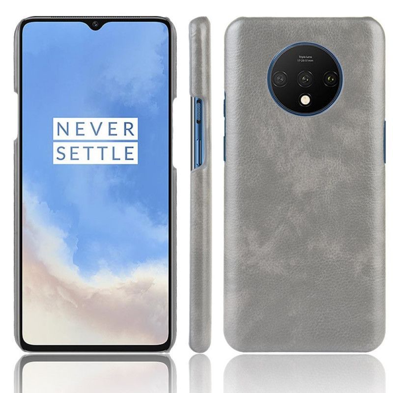 Κάλυμμα Για OnePlus 7T Μαύρο Δερμάτινο Εφέ Απόδοσης Λίτσι