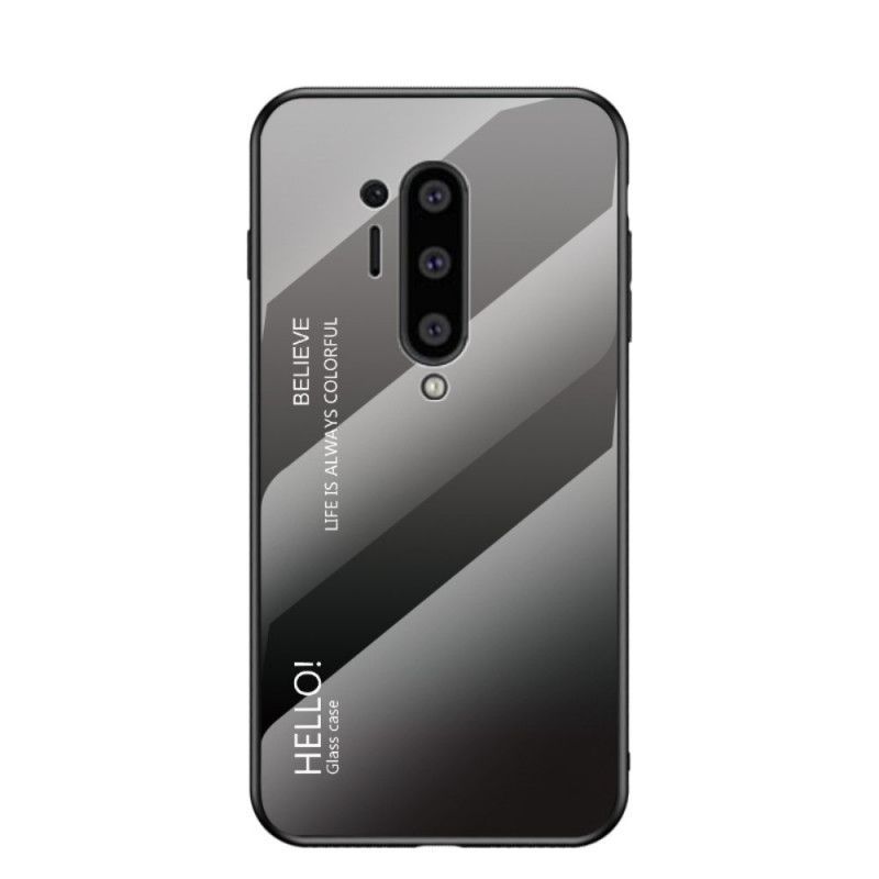 Κάλυμμα Για OnePlus 8 Pro Μαύρο Γεια Σου Σκληρυμένο Γυαλί