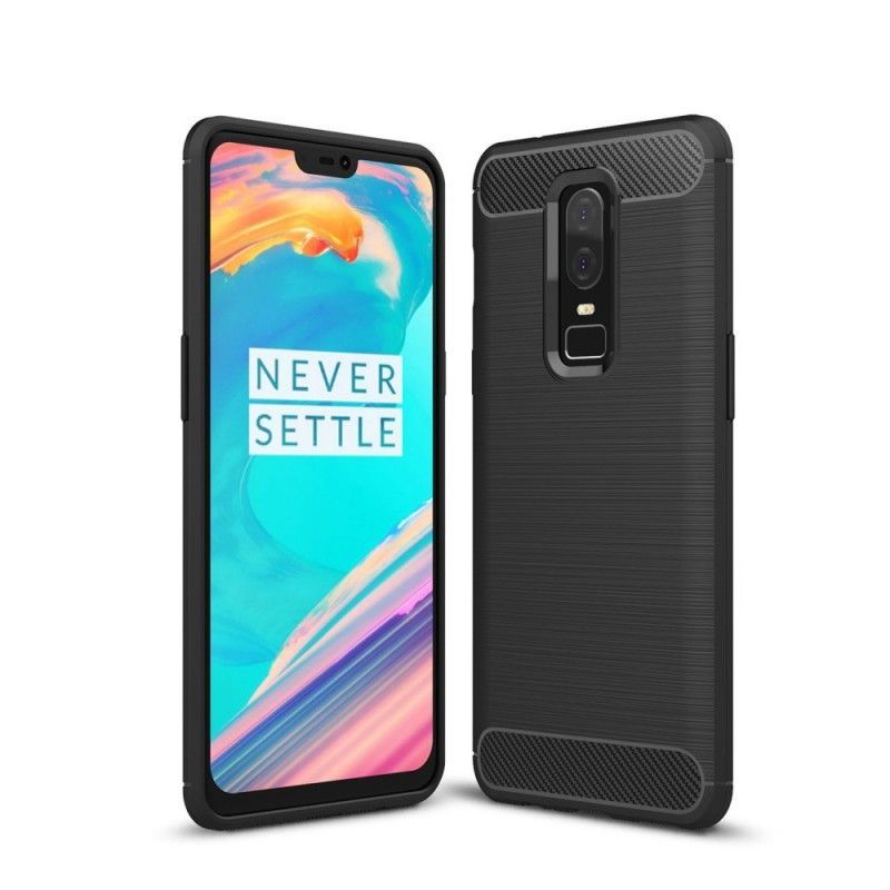 Κάλυμμα OnePlus 6 Μαύρο Βουρτσισμένη Ίνα Άνθρακα Πρωτότυπος