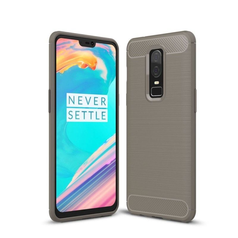 Κάλυμμα OnePlus 6 Μαύρο Βουρτσισμένη Ίνα Άνθρακα Πρωτότυπος