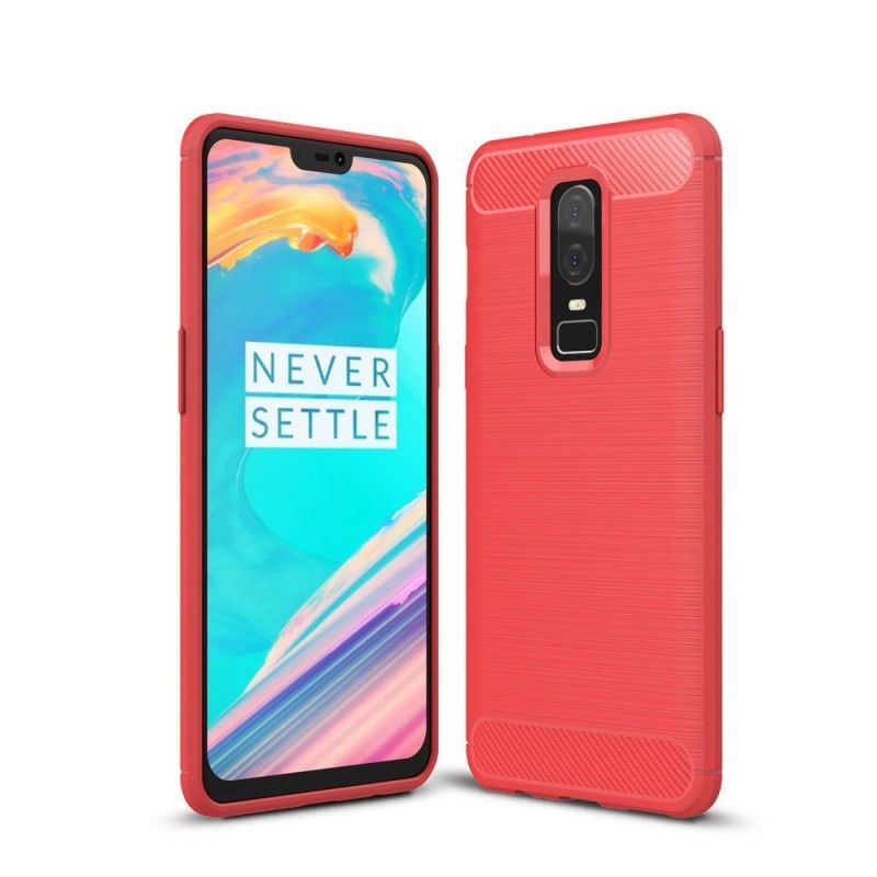 Κάλυμμα OnePlus 6 Μαύρο Βουρτσισμένη Ίνα Άνθρακα Πρωτότυπος