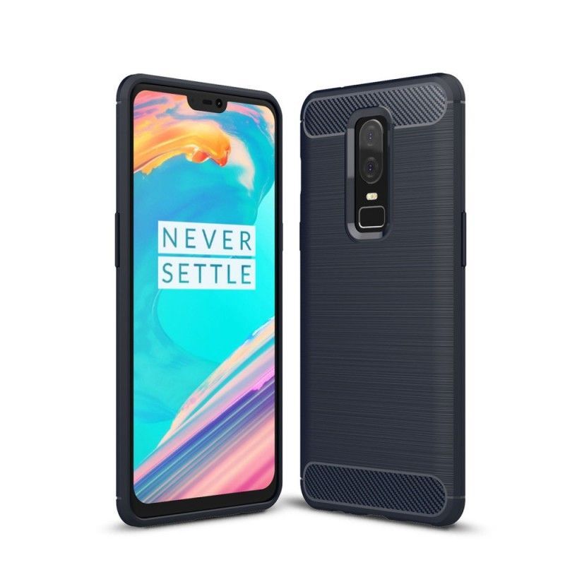 Κάλυμμα OnePlus 6 Μαύρο Βουρτσισμένη Ίνα Άνθρακα Πρωτότυπος