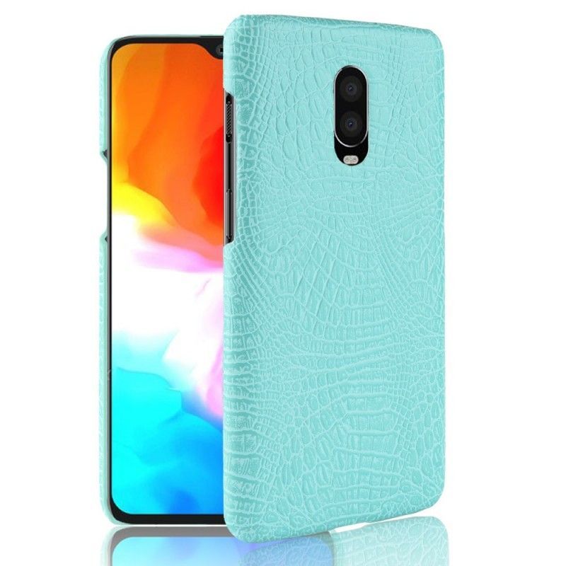 Κάλυμμα OnePlus 6T Μαύρο Εφέ Δέρματος Κροκόδειλου