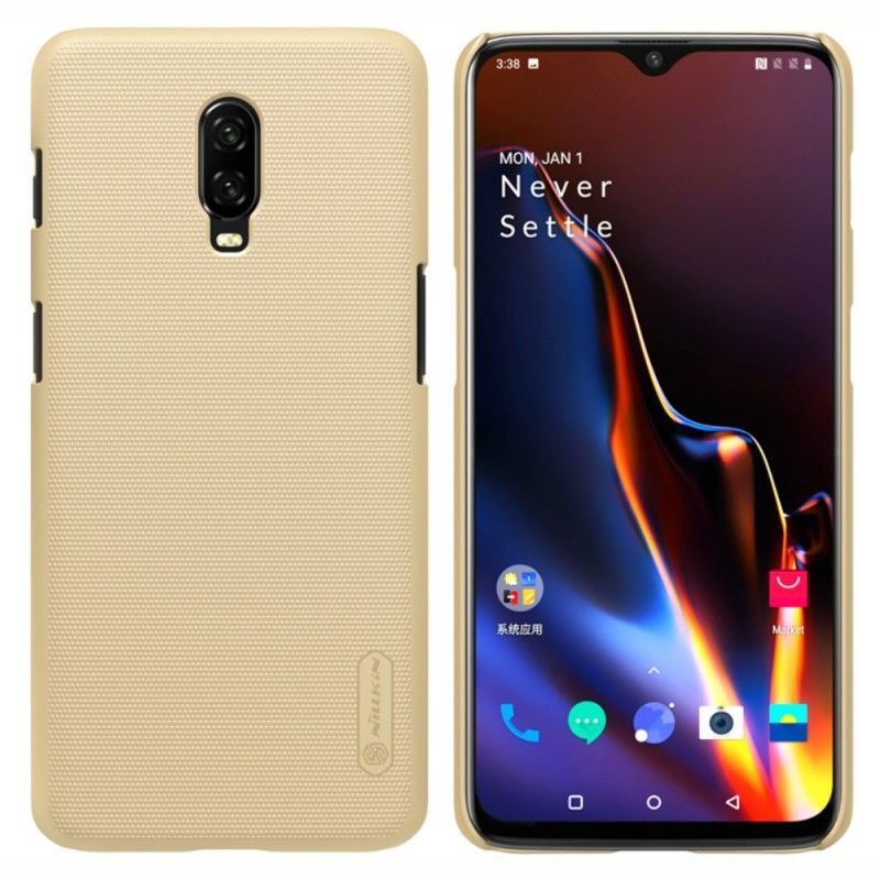 Κάλυμμα OnePlus 6T Μαύρο Σκληρό Παγωμένο Νίλκιν σιλικόνης