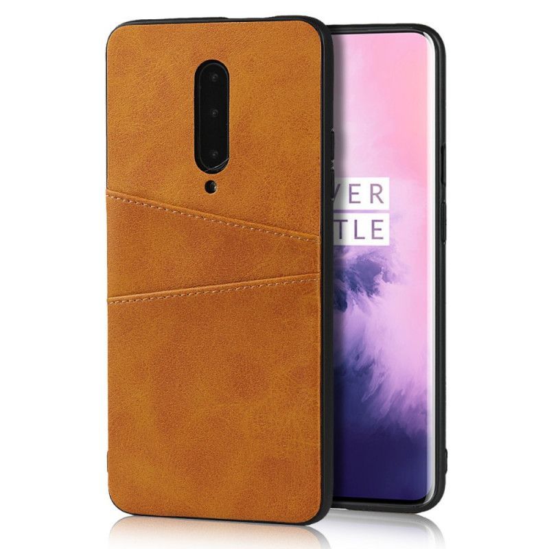 Κάλυμμα OnePlus 7 Pro Κόκκινο Θήκη Διπλής Κάρτας Με Δερμάτινη Υφή