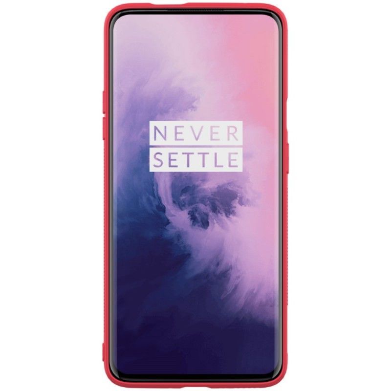 Κάλυμμα OnePlus 7 Pro Μαύρο Ανάγλυφη Νίλκιν σιλικόνης