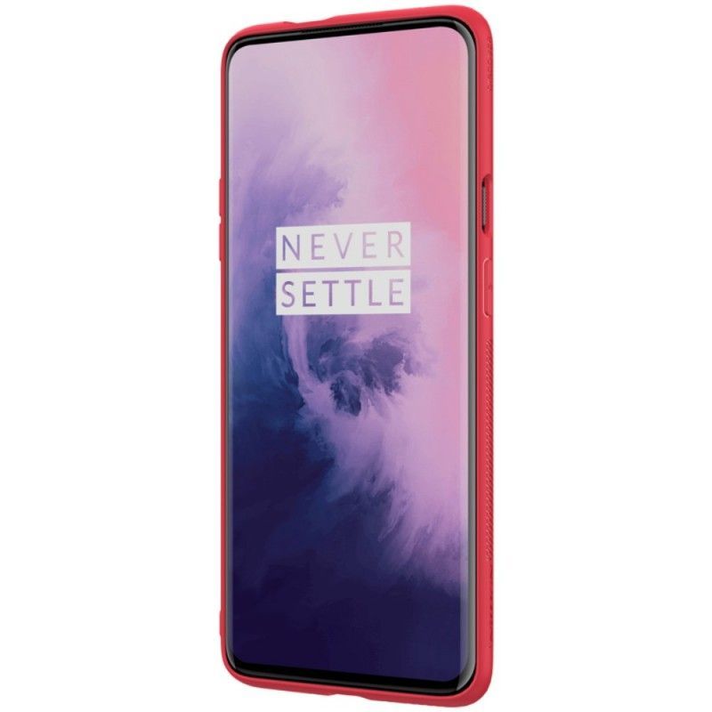 Κάλυμμα OnePlus 7 Pro Μαύρο Ανάγλυφη Νίλκιν σιλικόνης