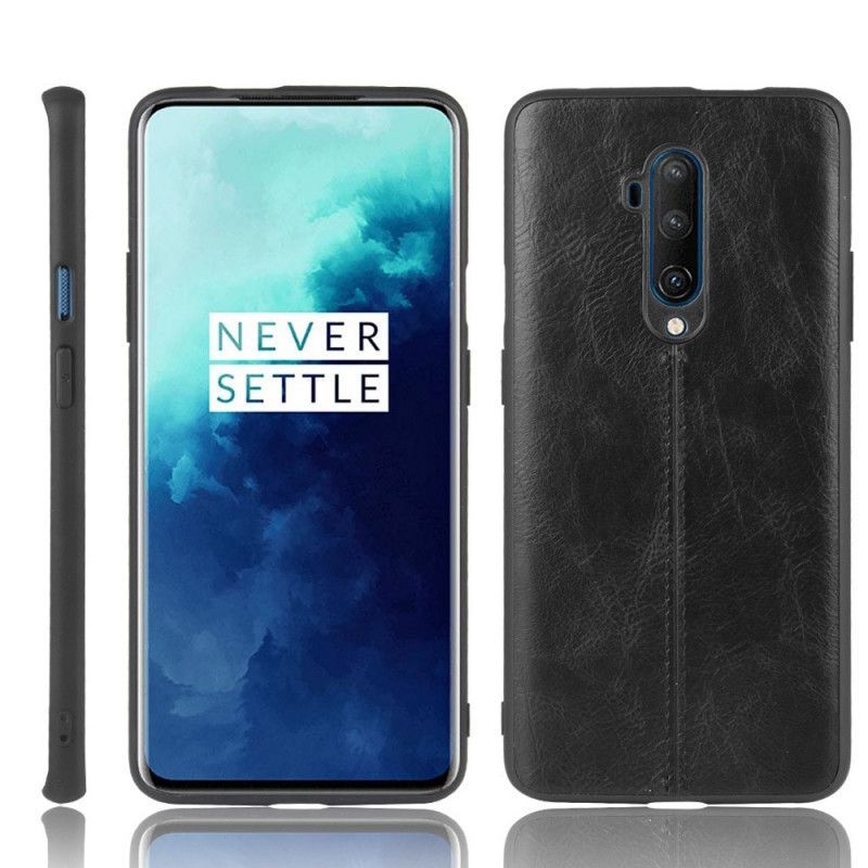 Κάλυμμα OnePlus 7T Pro Μαύρο Ραμμένο Δερμάτινο Εφέ Πρωτότυπος