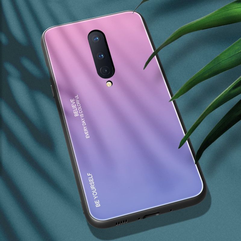 Κάλυμμα OnePlus 8 Κόκκινο Σκληρυμένο Γυαλί Να Είσαι Ο Εαυτός Σου