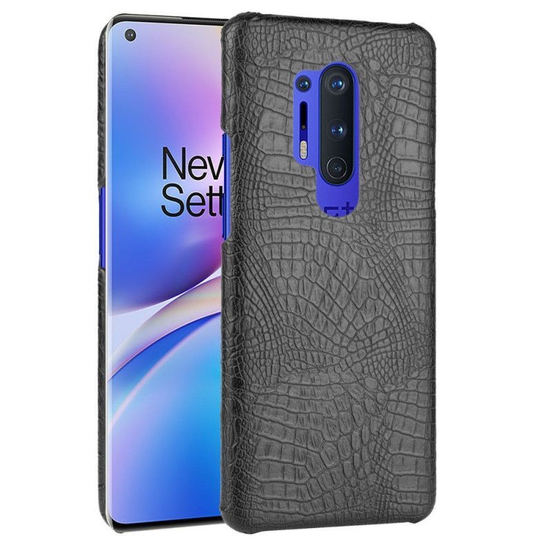 Κάλυμμα OnePlus 8 Pro Μαύρο Εφέ Δέρματος Κροκόδειλου σιλικόνης