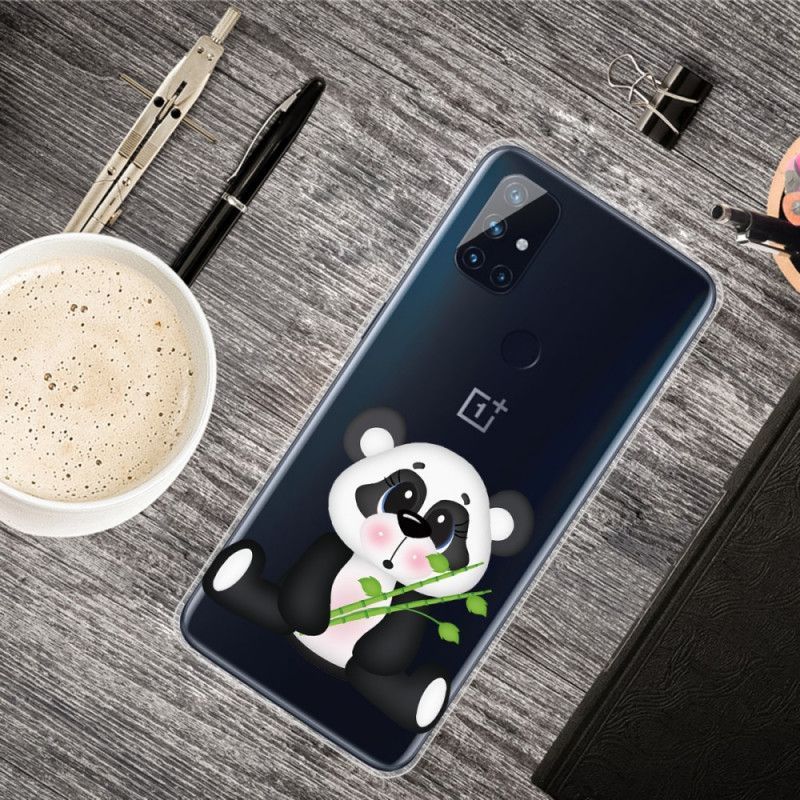 Κάλυμμα OnePlus Nord N100 Διαφανές Λυπημένο Panda Πρωτότυπος