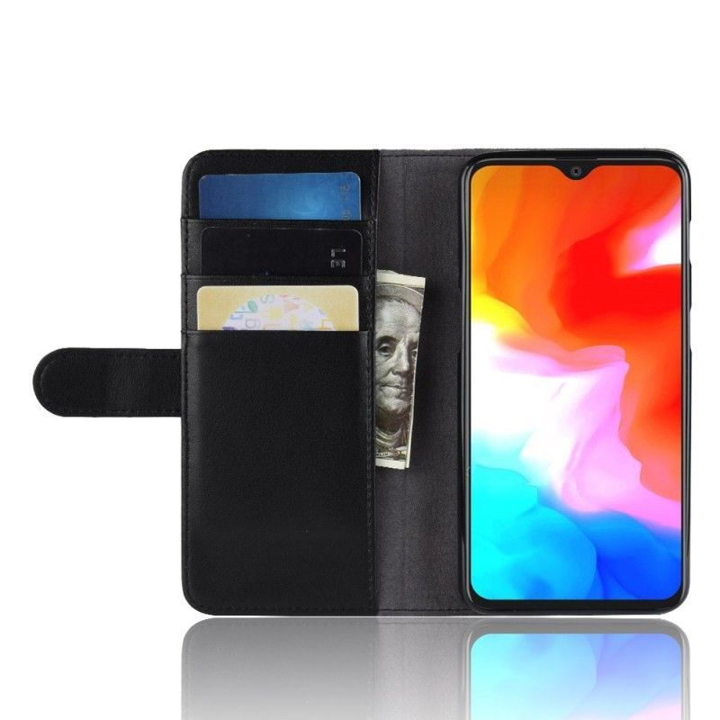 OnePlus 6T Μαύρο Σπαστό Δέρμα