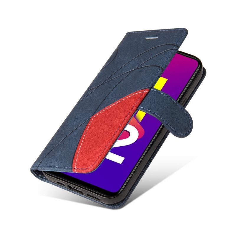 δερματινη Κάλυμμα Για Samsung Galaxy M32 Μαύρο Διχρωμία