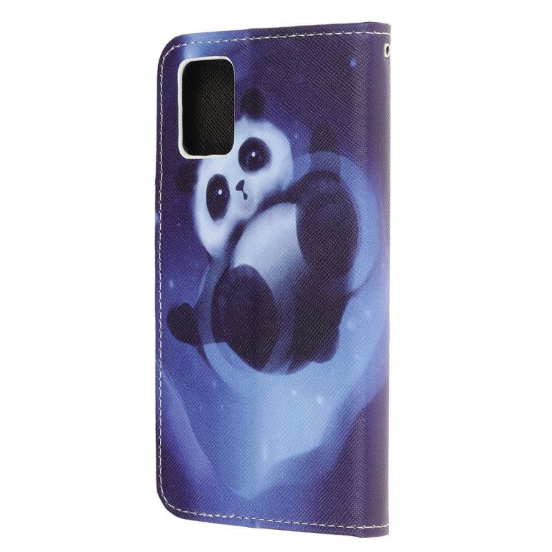 δερματινη Κάλυμμα Για Samsung Galaxy M51 Χώρος Panda Με Λουράκι