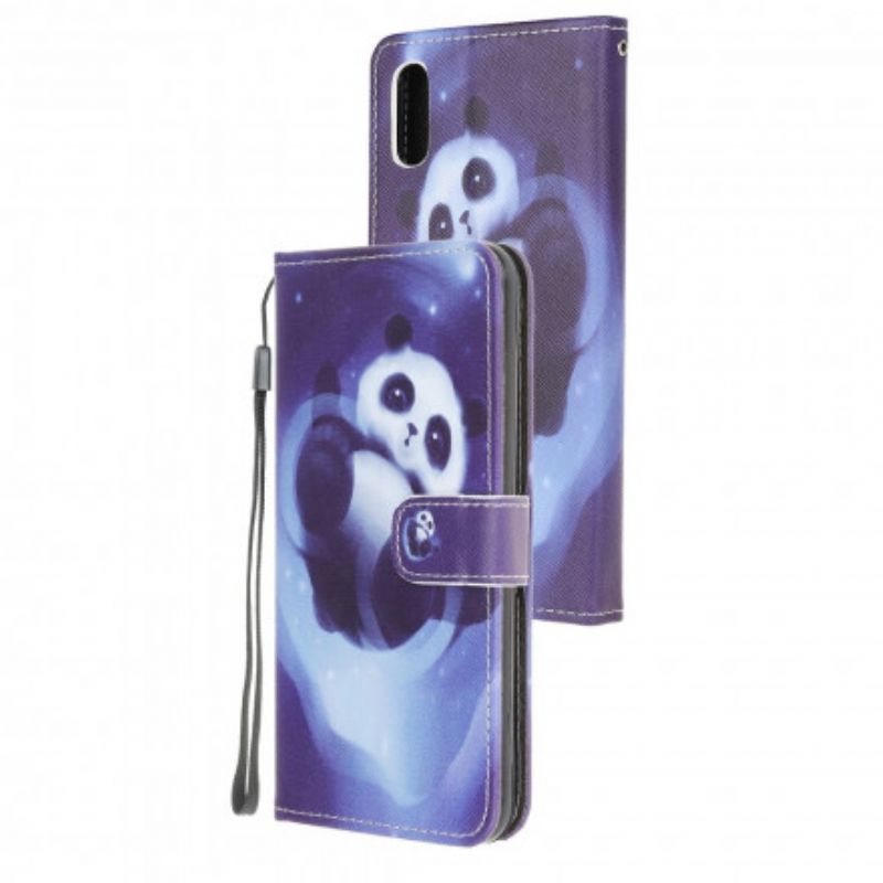 δερματινη Κάλυμμα Για Samsung Galaxy XCover 5 Χώρος Panda Με Λουράκι