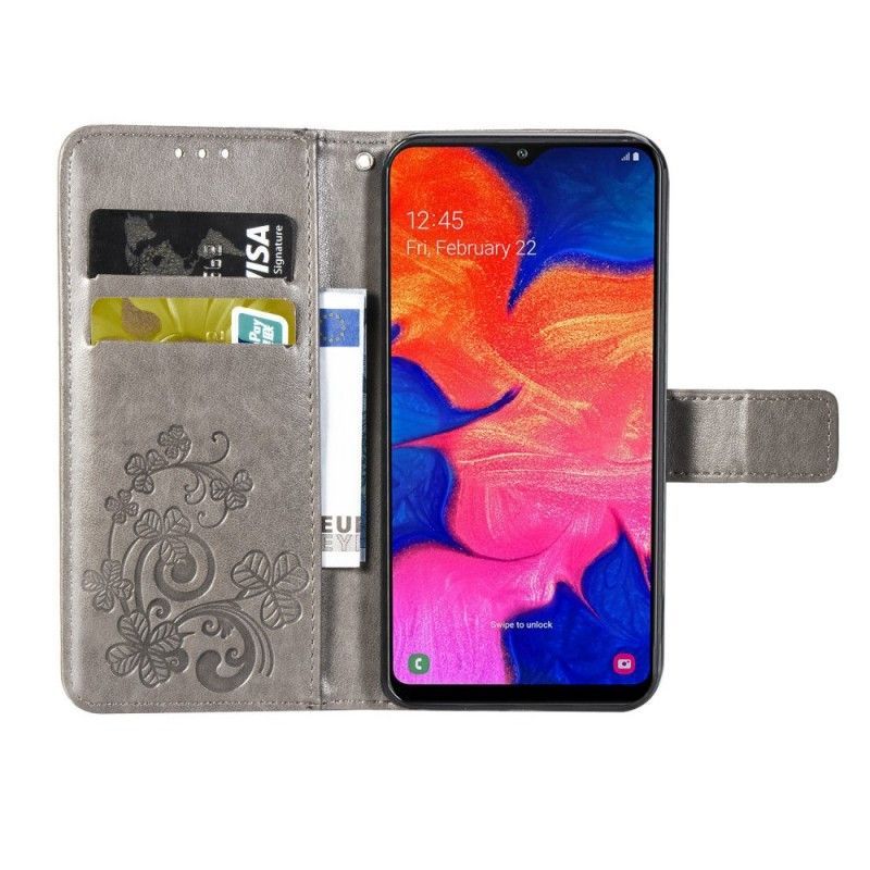 δερματινη Κάλυμμα Samsung Galaxy A10 Μαύρο Floral Print σιλικόνης